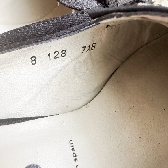 Vintage Unisa Black Satin Horsebit Detail Block Heel Slides 7.5B - Picture 6 of 10